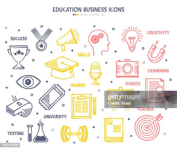 bildung icon-set - colorgrading stock-grafiken, -clipart, -cartoons und -symbole