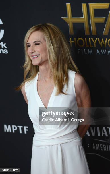 Actress Holly Hunter arrives for the 21st Annual Hollywood Film Awards held at The Beverly Hilton Hotel on November 5, 2017 in Beverly Hills,...