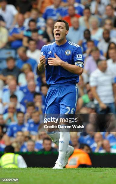 John Terry of Chelsea in action during the Barclays Premier League match between Chelsea and Hull City at Stamford Bridge on August 15, 2009 in...