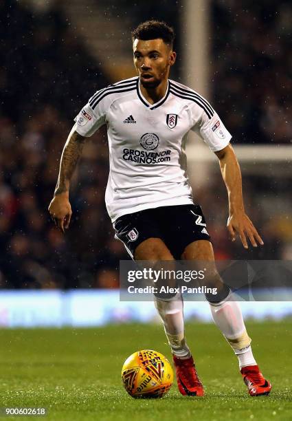 Ryan Fredericks of Fulham runs with the ball during the Sky Bet Championship match between Fulham and Ipswich Town at Craven Cottage on January 2,...