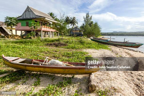 tropical beach on nias island in north sumatra - nias island bildbanksfoton och bilder