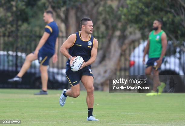 Jarryd Hayne takes part in a Parramatta Eels NRL pre-season training session at Old Saleyards Reserve on January 3, 2018 in Sydney, Australia.