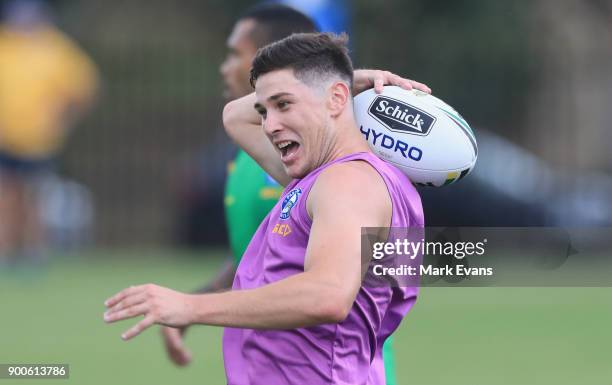 Mitchell Moses during a Parramatta Eels NRL pre-season training session at Old Saleyards Reserve on January 3, 2018 in Sydney, Australia.