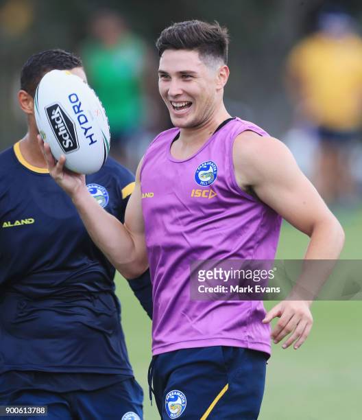 Mitchell Moses during a Parramatta Eels NRL pre-season training session at Old Saleyards Reserve on January 3, 2018 in Sydney, Australia.