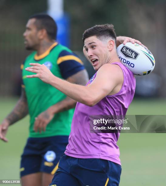 Mitchell Moses during a Parramatta Eels NRL pre-season training session at Old Saleyards Reserve on January 3, 2018 in Sydney, Australia.