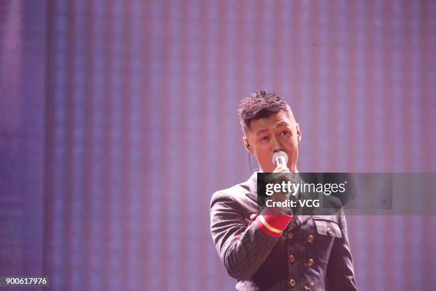 Actor and singer Shawn Yue performs during Miriam Yeung 321Go! tour concert 2017 at Hong Kong Coliseum on January 2, 2018 in Hong Kong, China.