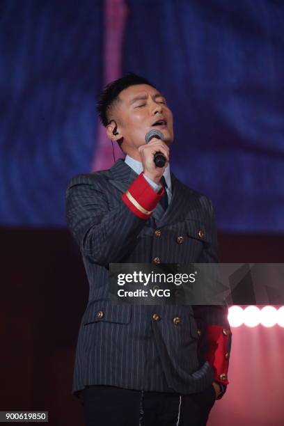 Actor and singer Shawn Yue performs during Miriam Yeung 321Go! tour concert 2017 at Hong Kong Coliseum on January 2, 2018 in Hong Kong, China.