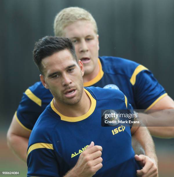 Corey Norman during a Parramatta Eels NRL pre-season training session at Old Saleyards Reserve on January 3, 2018 in Sydney, Australia.