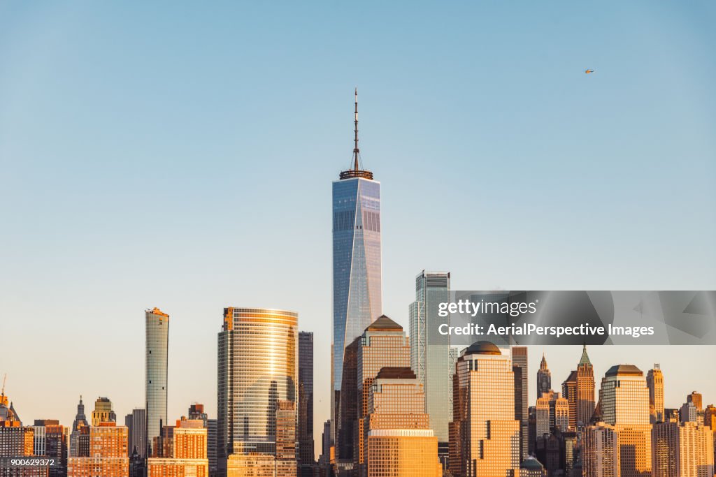 Skyscrapers in Manhattan, New York in Sunlight
