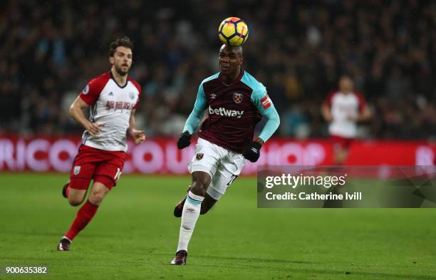 Angelo Ogbonna of West Ham United during the Premier League match between West Ham United and West Bromwich Albion at London Stadium on January 2,...