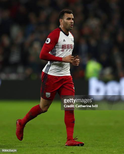 Hal Robson-Kanu of West Bromwich Albion during the Premier League match between West Ham United and West Bromwich Albion at London Stadium on January...