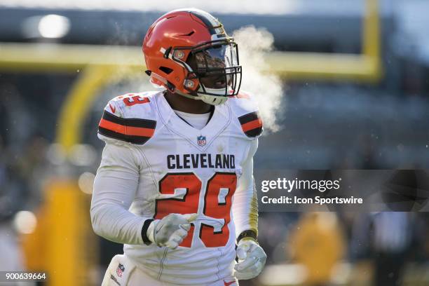 Cleveland Browns Running back Duke Johnson Jr. Looks on during the game between the Cleveland Browns and the Pittsburgh Steelers on December 31, 2017...