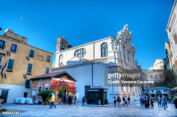 church of santa maria del giglio in venice, italy - santa maria zobenigo stock pictures, royalty-free photos & images