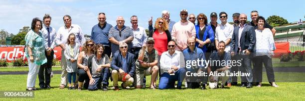 Connections of El Phoenix after winning the Sheamus Mills Bloodstock Plate at Ladbrokes Park Lakeside Racecourse on January 03, 2018 in Springvale,...