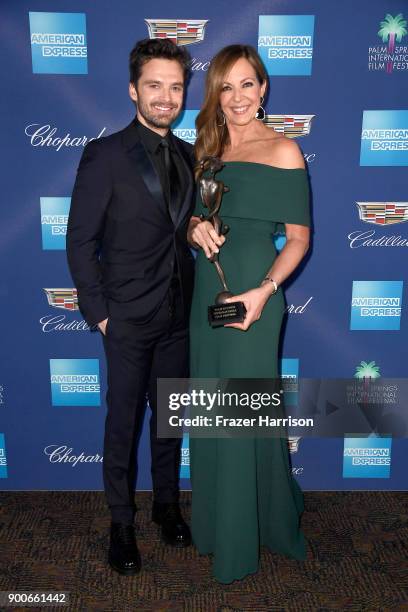 Sebastian Stan and Allison Janney winner of the Spotlight Award at the 29th Annual Palm Springs International Film Festival Awards Gala at Palm...