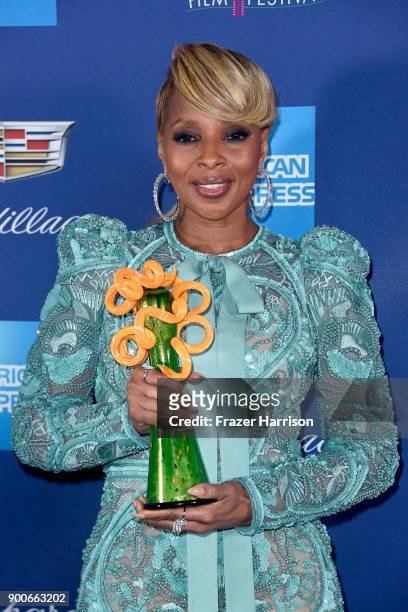Mary J. Blige, winner of the Breakthrough Performance Award attends the 29th Annual Palm Springs International Film Festival Awards Gala at Palm...