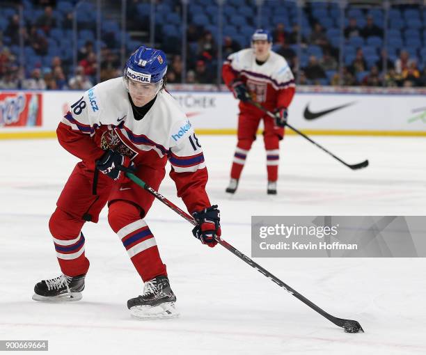 Filip Zadina of Czech Republic during the IIHF World Junior Championship against Sweden at KeyBank Center on December 28, 2017 in Buffalo, New York.
