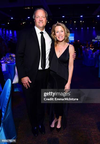 Dave Evans and Lisa Bruce attend the 29th Annual Palm Springs International Film Festival Awards Gala at Palm Springs Convention Center on January 2,...