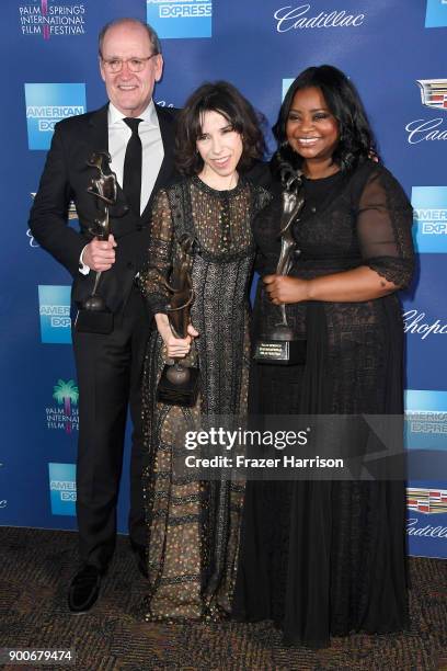 Richard Jenkins, Sally Hawkins and Octavia Spencer attend the 29th Annual Palm Springs International Film Festival Awards Gala at Palm Springs...