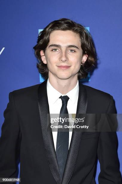 Timothee Chalamet attends the 29th Annual Palm Springs International Film Festival Film Awards Gala - Arrivals at Palm Springs Convention Center on...