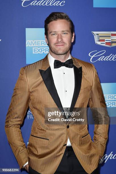 Armie Hammer attends the 29th Annual Palm Springs International Film Festival Film Awards Gala - Arrivals at Palm Springs Convention Center on...