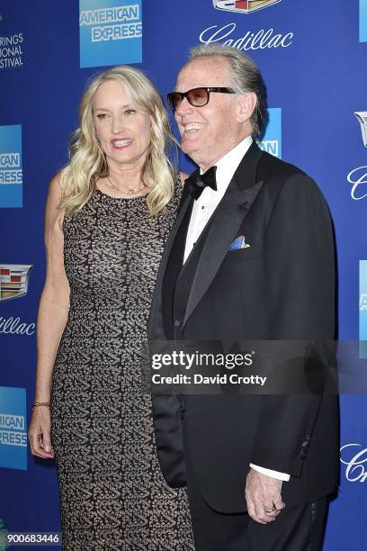 Margaret DeVogelaere and Peter Fonda attend the 29th Annual Palm Springs International Film Festival Film Awards Gala - Arrivals at Palm Springs...
