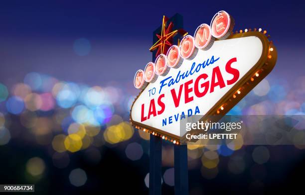 las vegas sign - vegas sign stock pictures, royalty-free photos & images