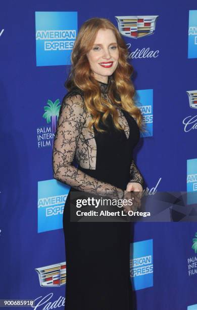 Actress Jessica Chastain arrives for the 29th Annual Palm Springs International Film Festival Film Awards Gala held at Palm Springs Convention Center...