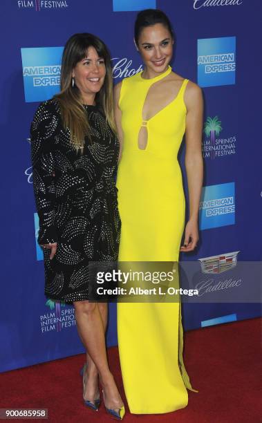 Director Patty Jenkins and actress Gal Gadot arrive for the 29th Annual Palm Springs International Film Festival Film Awards Gala held at Palm...