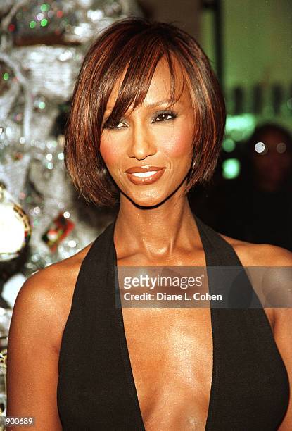 Supermodel Iman, who is also David Bowie's wife, makes an appearance November 20, 2001 at Henri Bendel in New York City to promote her new book, 'I...