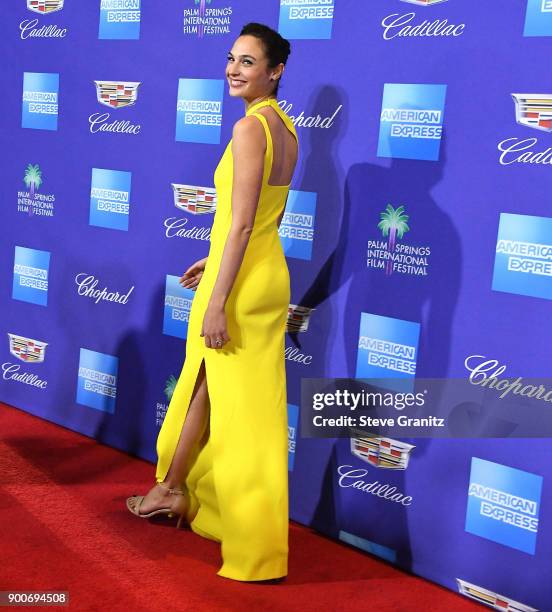 Gal Gadot arrives at the 29th Annual Palm Springs International Film Festival Film Awards Gala at Palm Springs Convention Center on January 2, 2018...