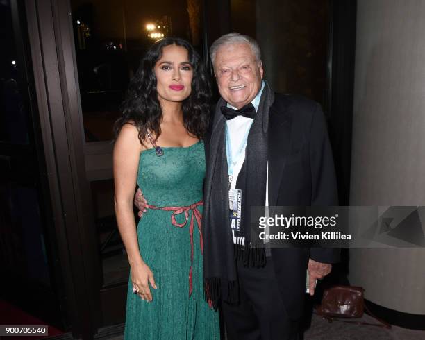Salma Hayek and Chairman of the Palm Springs International Film Festival Harold Matzner attend the 29th Annual Palm Springs International Film...