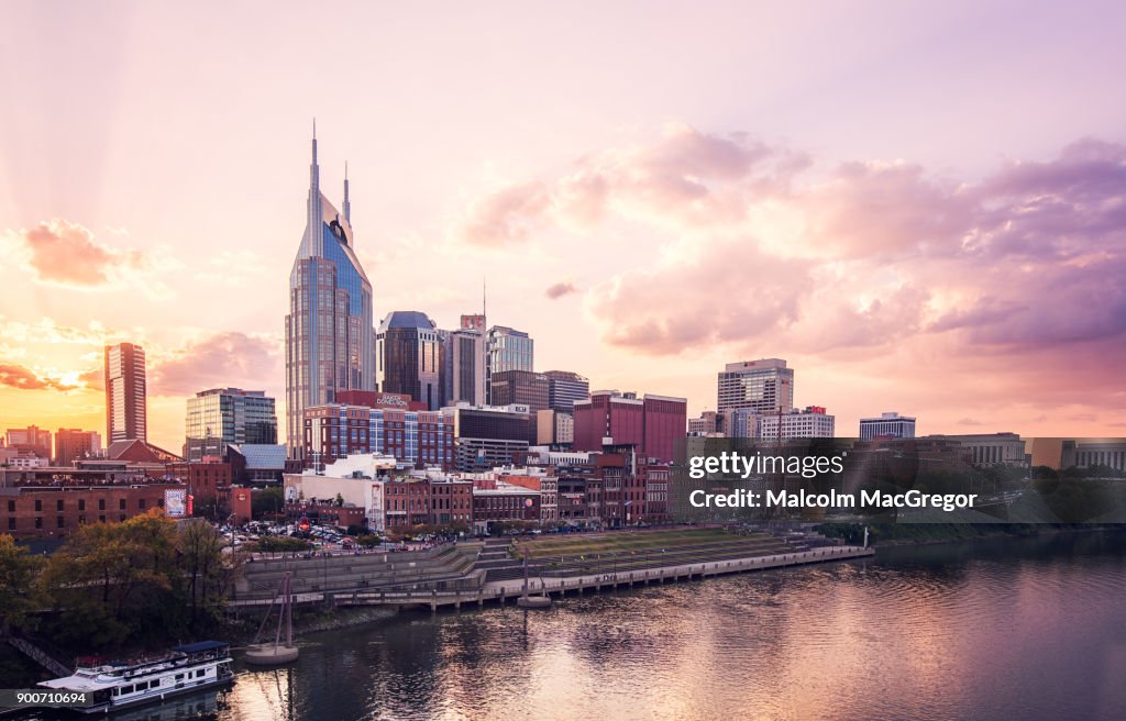Nashville Skyline at Sunset