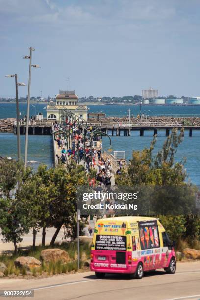 st kilda pier - port phillip bay stock pictures, royalty-free photos & images