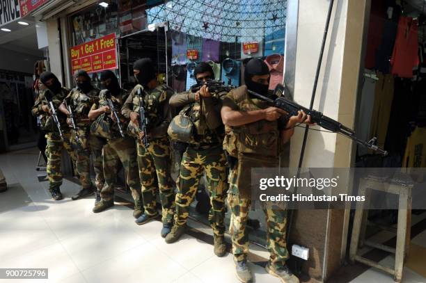 Navi Mumbai Police organised mock drill at Raghuleela Mall, Vashi in, on January 2, 2018 Navi Mumbai, India.