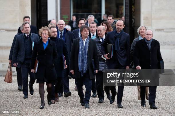 French Labour Minister Muriel Penicaud, French Minister for the Ecological and Inclusive Transition Nicolas Hulot, French Foreign Affairs Minister...