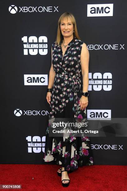 Producer Gale Anne Hurd arrives as AMC celebrates the 100th episode of "The Walking Dead" held at The Greek Theatre on October 22, 2017 in Los...