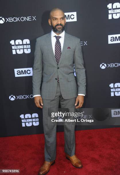 Actor Khary Payton arrives as AMC celebrates the 100th episode of "The Walking Dead" held at The Greek Theatre on October 22, 2017 in Los Angeles,...