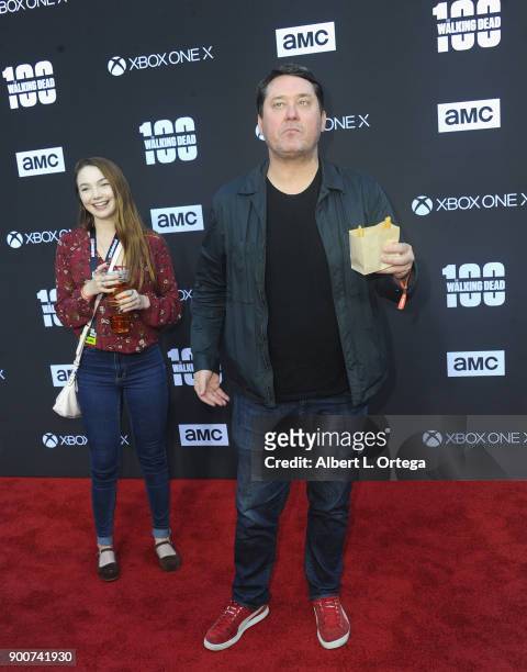 Comedian Doug Benson arrives as AMC celebrates the 100th episode of "The Walking Dead" held at The Greek Theatre on October 22, 2017 in Los Angeles,...