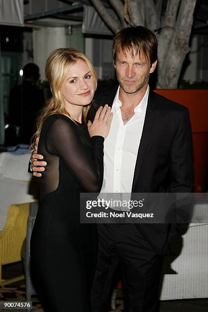 Anna Paquin and Stephen Moyer attend Nylon Magazine's TV Issue Launch Party at the Skybar on August 24, 2009 in West Hollywood, California.