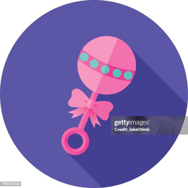 baby rattle icon flat - toddler learning stock illustrations