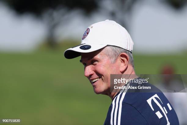 Jupp Heynckes Jupp Heynckes smiles during a training session on day 2 of the FC Bayern Muenchen training camp at ASPIRE Academy for Sports Excellence...