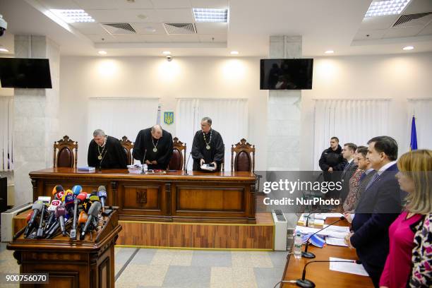 Appeal court of Kyiv hears the case on the arrest of ukrainian politic and Georgian former president Mikheil Saakashvili, Kyiv, Ukraine, Jan. 3, 2017.