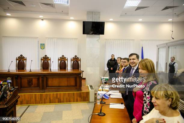 Appeal court of Kyiv hears the case on the arrest of ukrainian politic and Georgian former president Mikheil Saakashvili, Kyiv, Ukraine, Jan. 3, 2017.