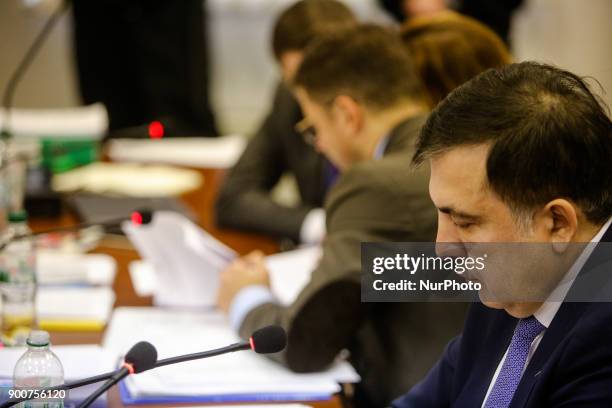 Appeal court of Kyiv hears the case on the arrest of ukrainian politic and Georgian former president Mikheil Saakashvili, Kyiv, Ukraine, Jan. 3, 2017.