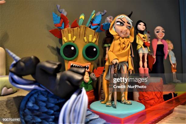 Figures made from sugar paste are displayed at Ayca Duman Kaleli's cake design workshop in Ankara, Turkey on January 3, 2018. Multi-award-winning...