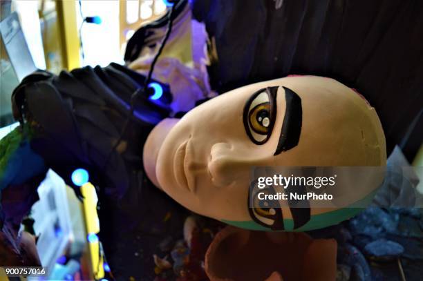 Horror figure made from sugar paste is displayed at Ayca Duman Kaleli's cake design workshop in Ankara, Turkey on January 3, 2018....