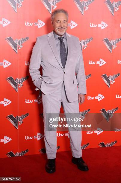 Sir Tom Jones during The Voice UK Launch photocall held at Ham Yard Hotel on January 3, 2018 in London, England.