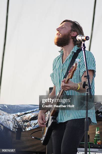 Jon Jameson plays with the The Delta Spirit on the Bates Stage at the 29th Annual Sunset Junction Street Fair on August 22, 2009 in Los Angeles,...