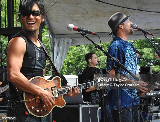 Panjea with Michael Kang performs at Sherwood Court during Rothbury 2008 on July 4, 2008 in Rothbury, Michigan.